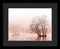 Winter Fog on the River - Sepia - Framed Print