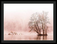 Winter Fog on the River - Sepia - Framed Print