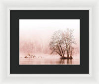 Winter Fog on the River - Sepia - Framed Print