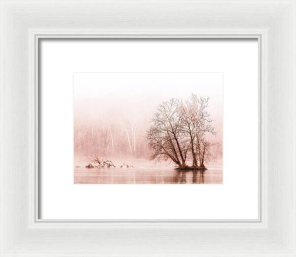 Winter Fog on the River - Sepia - Framed Print