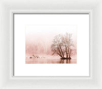 Winter Fog on the River - Sepia - Framed Print