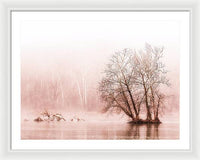 Winter Fog on the River - Sepia - Framed Print