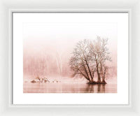 Winter Fog on the River - Sepia - Framed Print