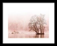 Winter Fog on the River - Sepia - Framed Print