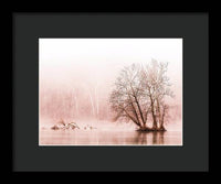 Winter Fog on the River - Sepia - Framed Print