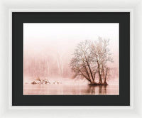 Winter Fog on the River - Sepia - Framed Print