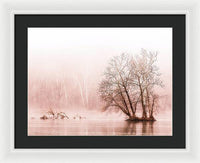 Winter Fog on the River - Sepia - Framed Print