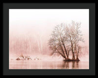 Winter Fog on the River - Sepia - Framed Print