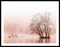 Winter Fog on the River - Sepia - Framed Print