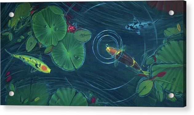 Koi and Lillies 1 - Acrylic Print Acrylic Print 1ArtCollection