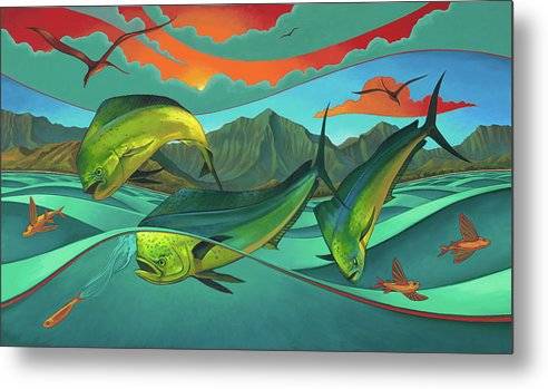 Mahi Pursuit 1 - Metal Print Metal Print 1ArtCollection