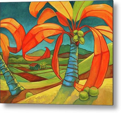 Red Palm 2 - Metal Print Metal Print 1ArtCollection