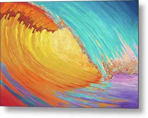 Golden Wave - Metal Print Metal Print 1ArtCollection