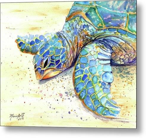 Turtle at Poipu Beach 4 - Metal Print Metal Print 1ArtCollection